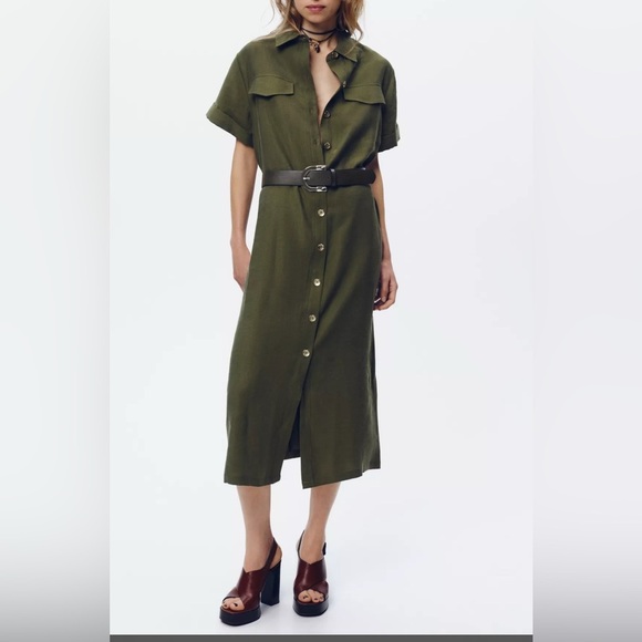 Zara belted midi dress
